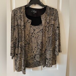 Alex Evenings Black and Gold Top Set